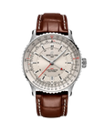 Breitling Navitimer Automatic Gmt 41mm Cream Dial on alligator leather strap - Facing