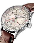 Breitling Navitimer Automatic Gmt 41mm Cream Dial on alligator leather strap - Three-Quarter View