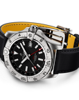 Breitling Avenger Automatic Gmt 44mm Black Dial on calfskin leather strap - Closed Bracelet