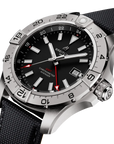 Breitling Avenger Automatic Gmt 44mm Black Dial on calfskin leather strap - Three-Quarter View