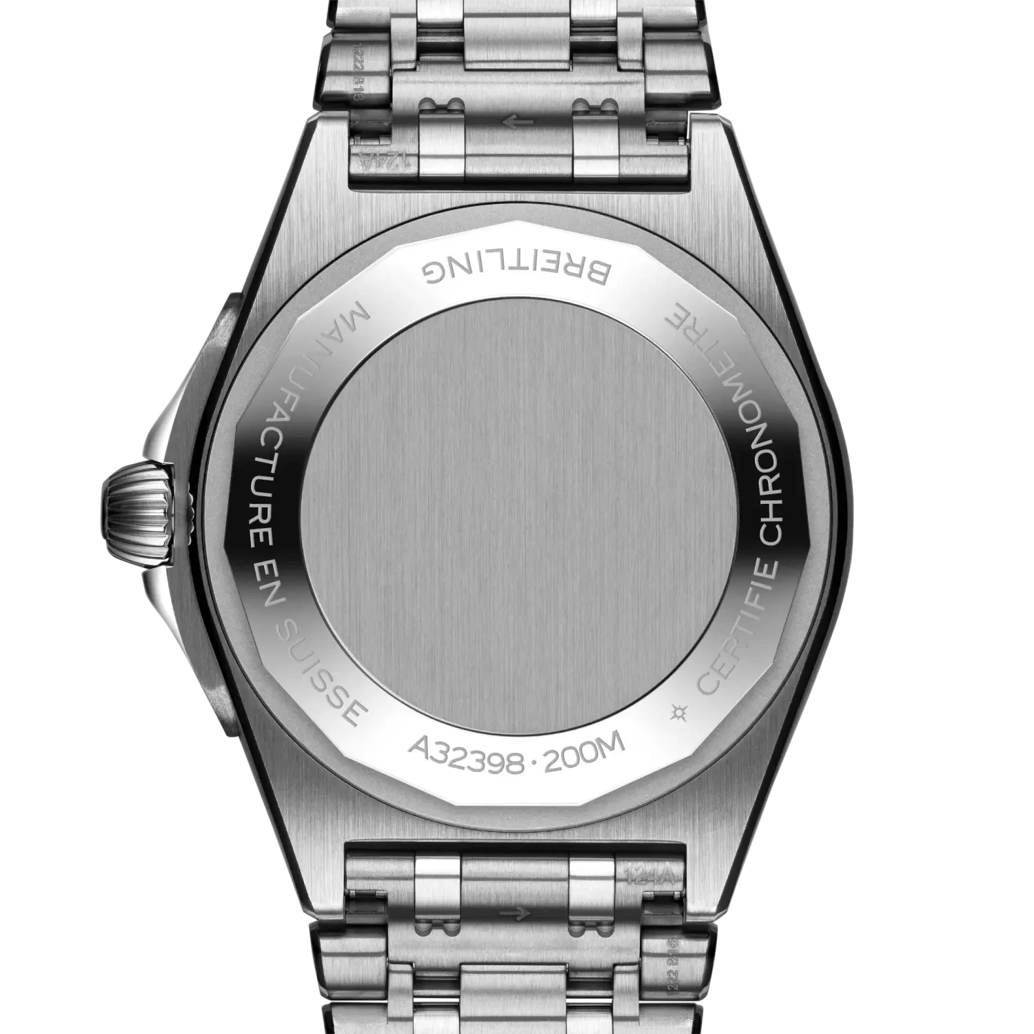 Breitling Chronomat Automatic Gmt 40mm Green Dial on stainless steel strap - Caseback