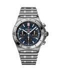 Breitling Chronomat B01 42mm Blue Dial on stainless steel strap - Facing