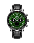 Breitling Navitimer B01 Chronograph 46mm Green Dial on alligator leather strap - Facing