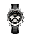 Breitling Navitimer B01 Chronograph 43mm Black Dial on alligator leather strap - Facing