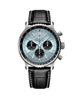 Breitling Navitimer B01 Chronograph 43mm Ice Blue Dial on alligator leather strap - Facing