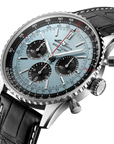 Breitling Navitimer B01 Chronograph 43mm Ice Blue Dial on alligator leather strap - Three-Quarter View