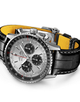 Breitling Navitimer B01 Chronograph 43mm Silver Dial on alligator leather strap - Closed Bracelet
