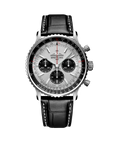 Breitling Navitimer B01 Chronograph 43mm Silver Dial on alligator leather strap - Facing