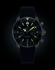 Breitling Superocean Heritage B01 Chronograph 42mm Blue Dial on rubber strap - Lume Shot