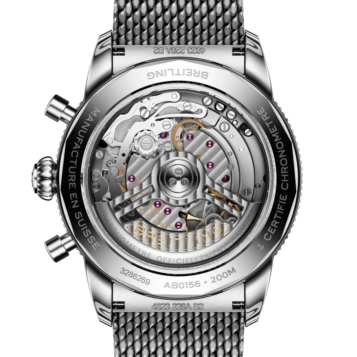 Breitling Superocean Heritage B01 Chronograph 42mm Green Dial on stainless steel strap - Caseback