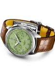 Breitling Premier B09 Chronograph 40mm Pistachio Green Dial on alligator leather strap - Closed Bracelet