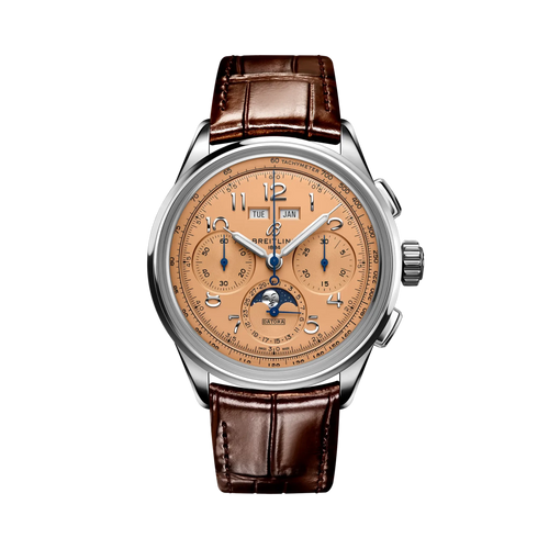Breitling Premier B25 Datora 42mm Copper Dial on alligator leather strap - Facing