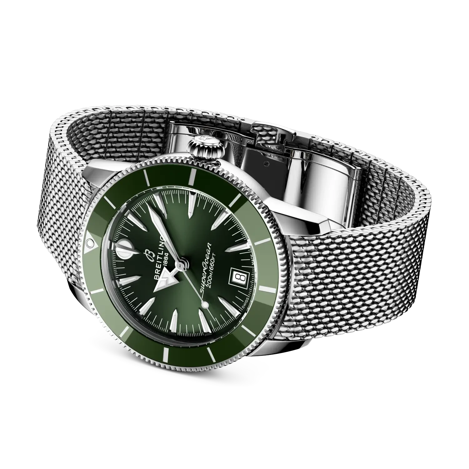 Breitling Superocean Heritage B31 Automatic 40mm Green Dial on stainless steel strap - Closed Bracelet