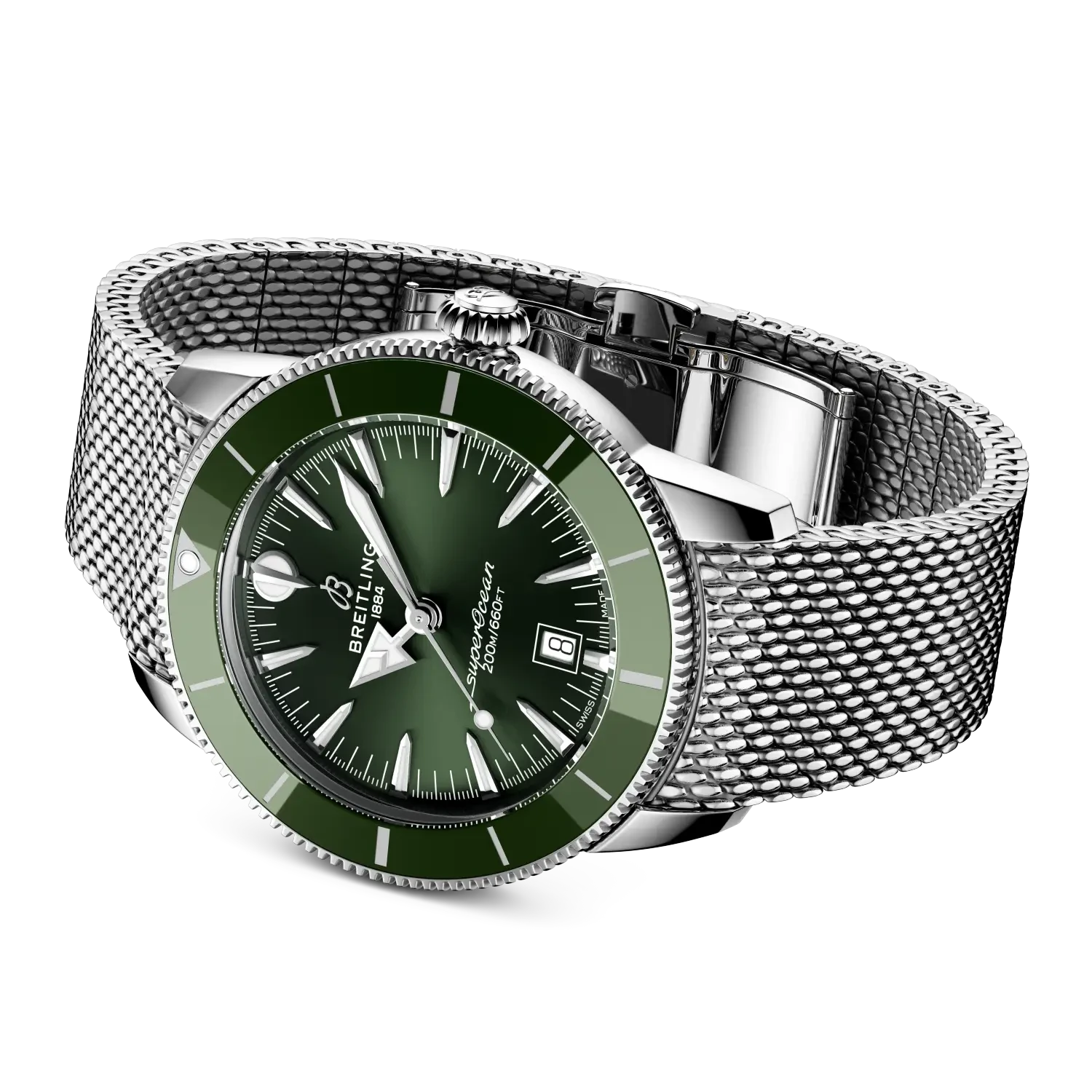 Breitling Superocean Heritage B31 Automatic 44mm Green Dial on stainless steel strap - Closed Bracelet