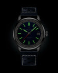 Breitling Top Time B31 38mm Blue Dial on calfskin leather strap - Lume Shot