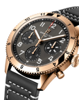 Breitling Classic Avi Chronograph 42 P-51 Mustang 42mm Black Dial on calfskin leather strap - Three-Quarter View