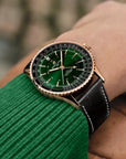 Breitling Navitimer Automatic Gmt 41mm Green Dial on alligator leather strap - Modeled