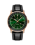 Breitling Navitimer Automatic Gmt 41mm Green Dial on alligator leather strap - Facing