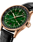 Breitling Navitimer Automatic Gmt 41mm Green Dial on alligator leather strap - Three-Quarter View