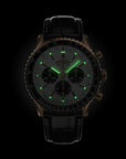 Breitling Navitimer B01 Chronograph 46mm Cream Dial on alligator leather strap - Lume Shot
