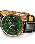 Breitling Navitimer B01 Chronograph 46mm Green Dial on alligator leather strap - Closed Bracelet