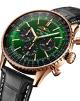 Breitling Navitimer B01 Chronograph 46mm Green Dial on alligator leather strap - Three-Quarter View