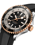 Breitling Superocean Automatic 42mm Black Dial on rubber strap - Three-Quarter View