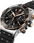 Breitling Super Chronomat B01 44mm Black Dial on rubber strap - Three-Quarter View