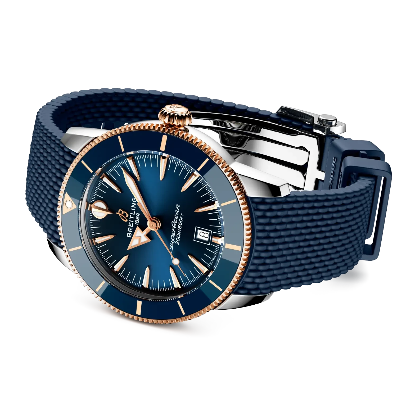 Breitling Superocean Heritage B31 Automatic 44mm Blue Dial on rubber strap - Closed Bracelet