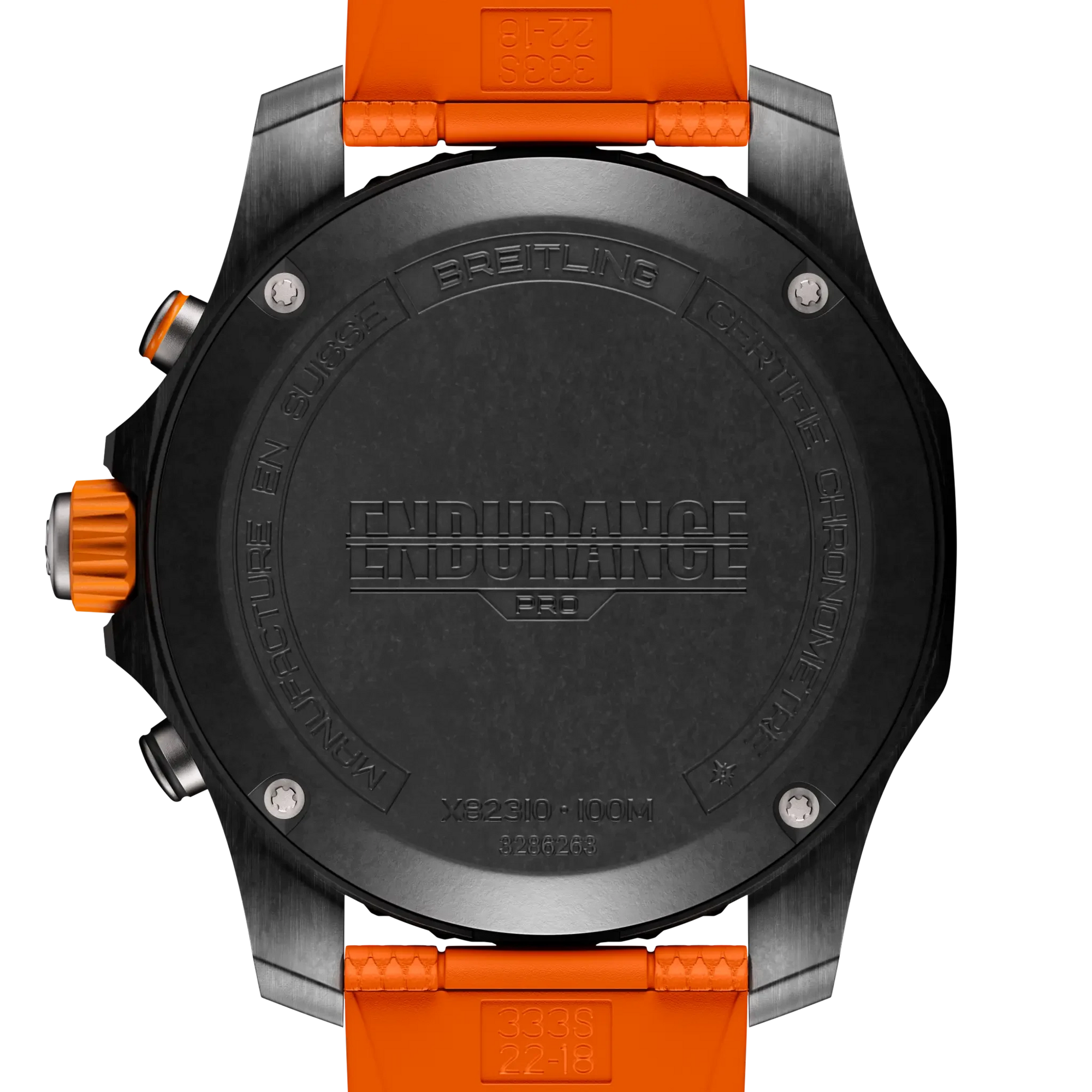 Breitling Endurance Pro 44mm Black Dial on rubber strap - Caseback