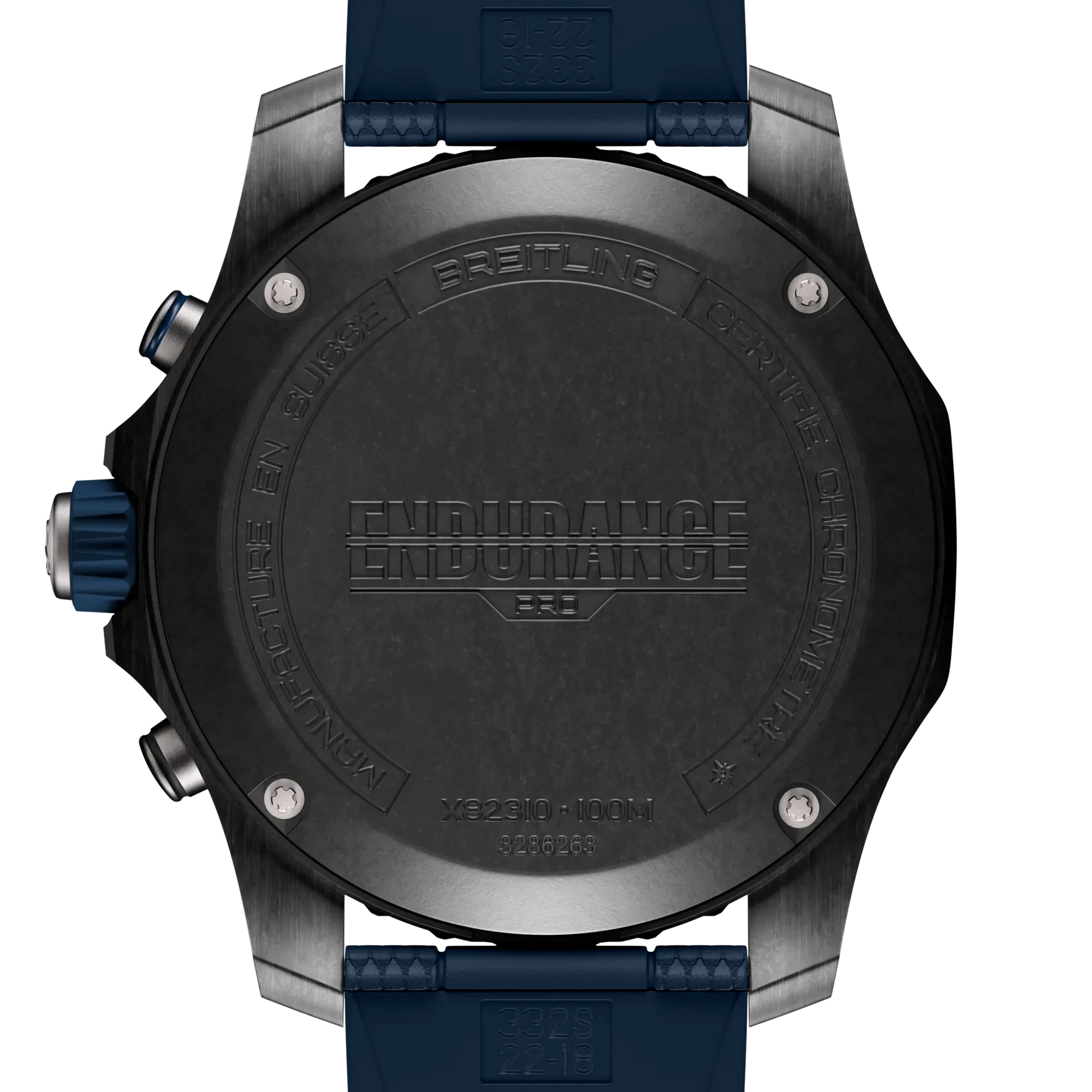 Breitling Endurance Pro 44mm Black Dial on rubber strap - Caseback