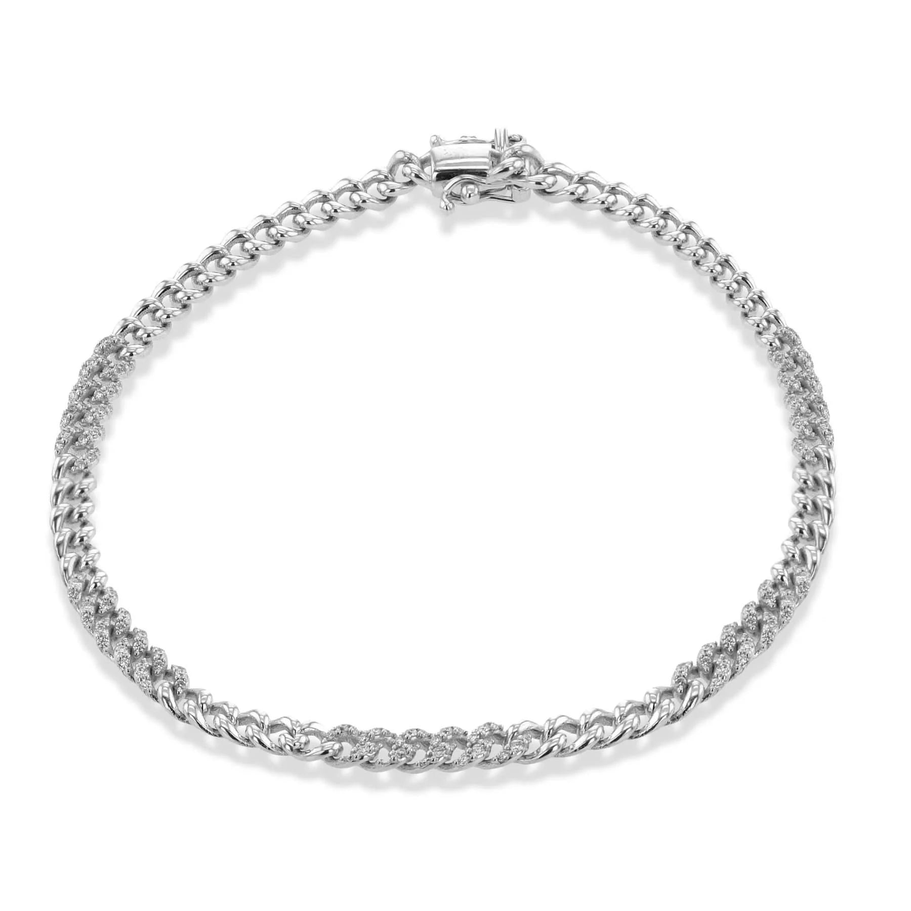 white bracelet with  diamonds on a white background