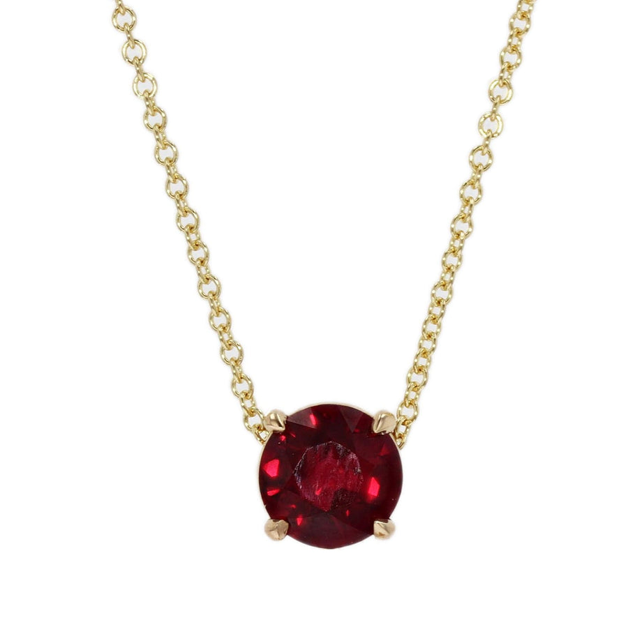 18k Yellow Gold Ruby and Diamond Pendant - Skeie's Jewelers