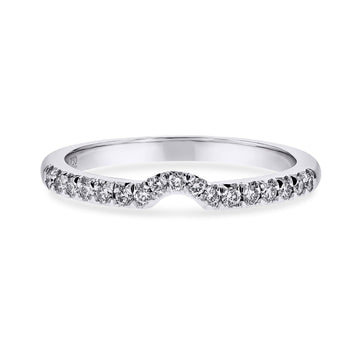 Precision Set White Gold Curved Diamond Band - Skeie's Jewelers