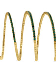 Rahaminov Yellow Gold and Emerald Spiral Bracelet - Skeie's Jewelers