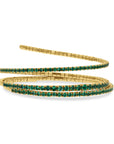 Rahaminov Yellow Gold and Emerald Spiral Bracelet - Skeie's Jewelers