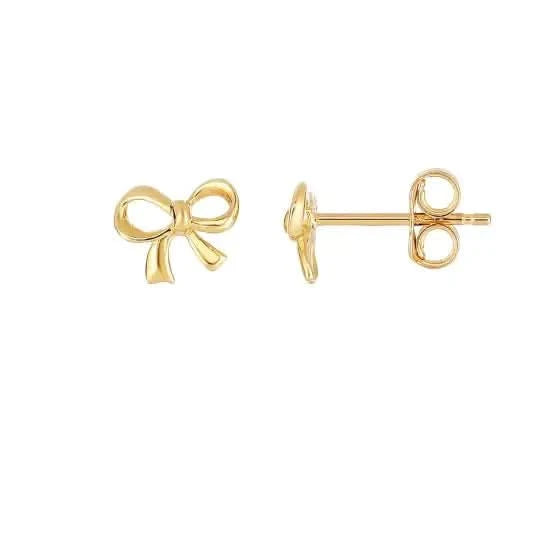 Gold Bow Studs