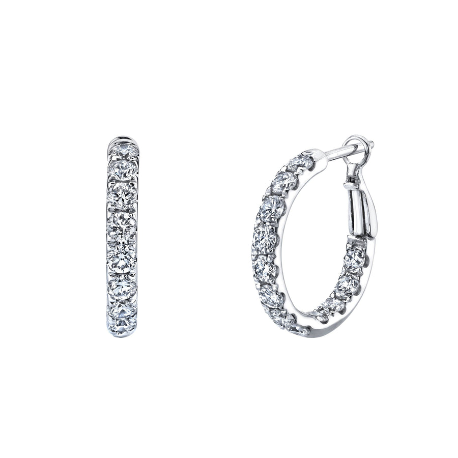 Micro Set Diamond Hoop Earrings - Skeie's Jewelers