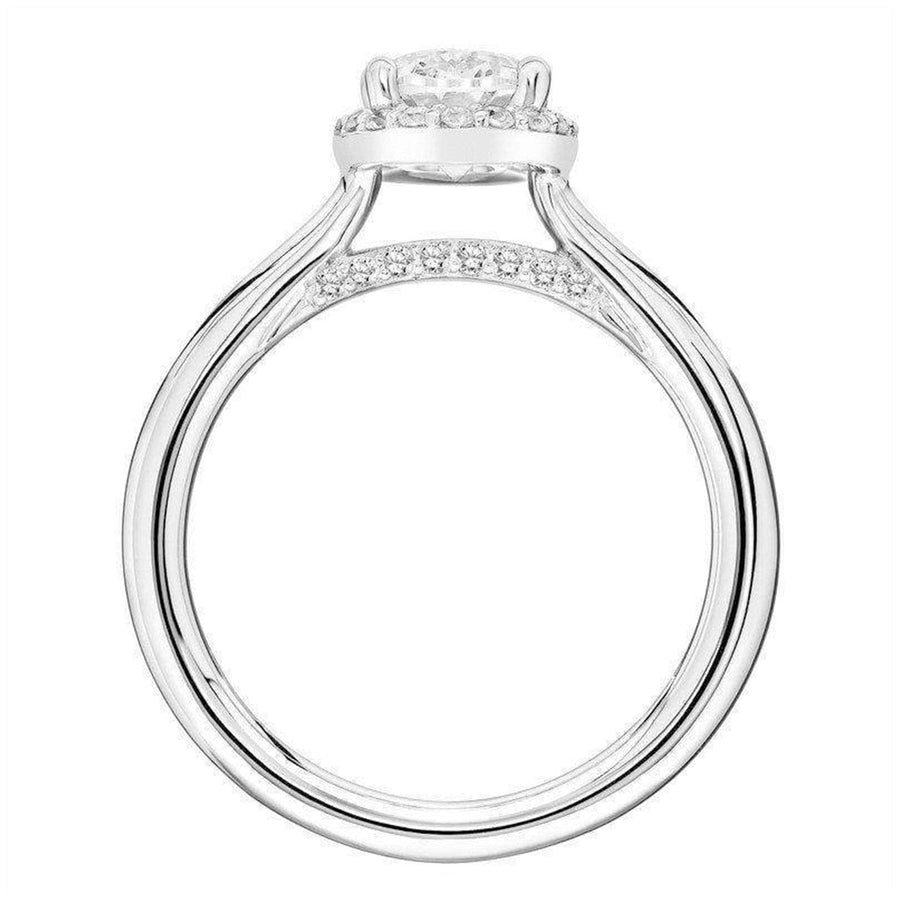 Floating Halo Oval Engagement Ring