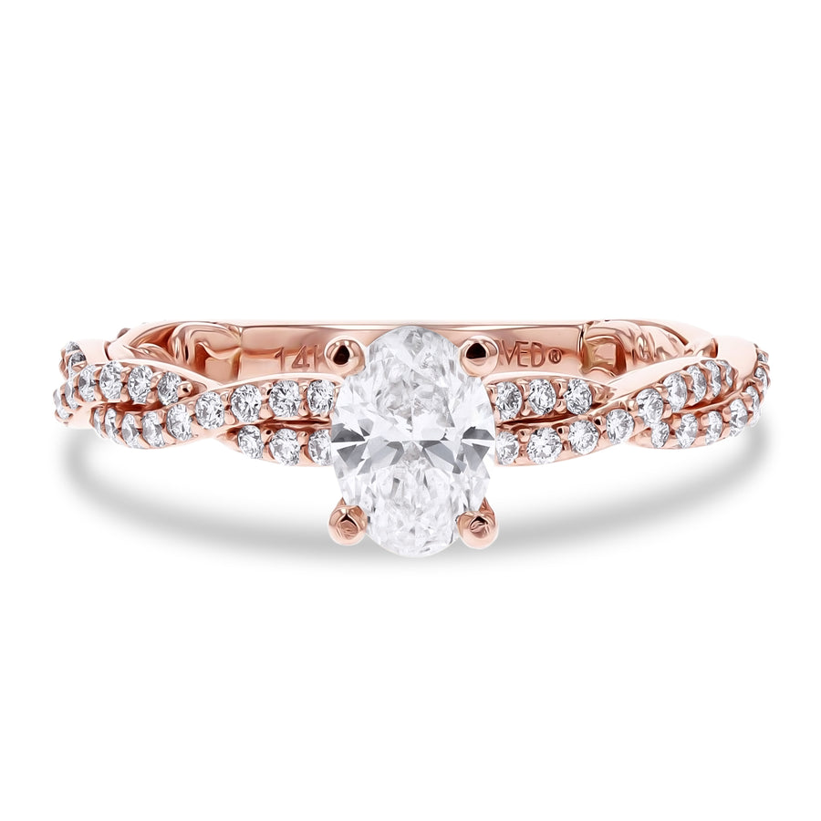 Diamond Accented Twist Engagement Ring