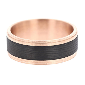 Furrer Jacot 8mm Gold & Carbon Band Ring - Skeie's Jewelers