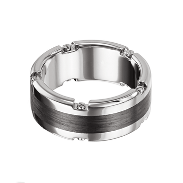 Furrer Jacot Palladium with Carbon Center Band - Skeie's Jewelers