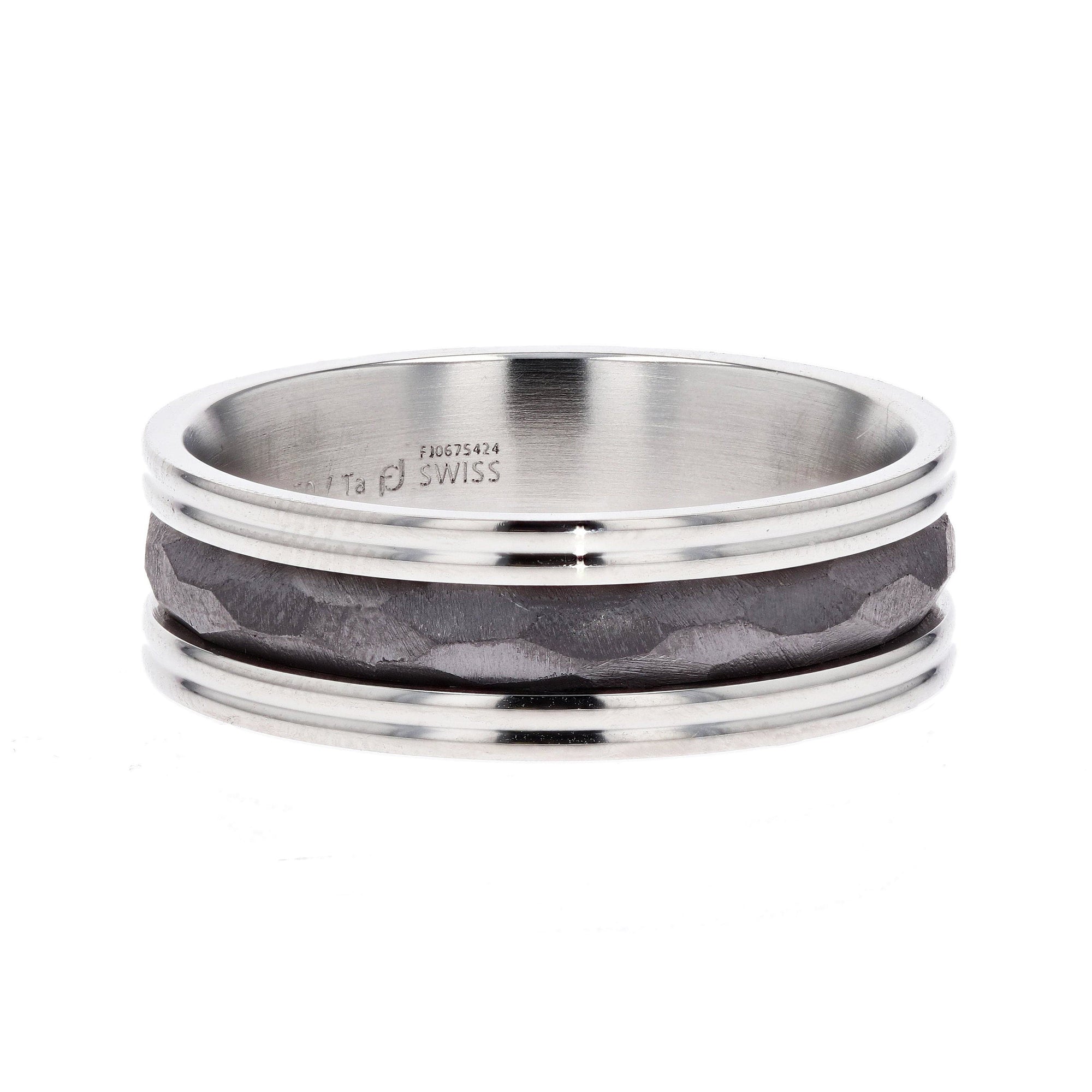 Furrer Jacot Tantulum & Platinum 7mm Wedding Band - Skeie's Jewelers