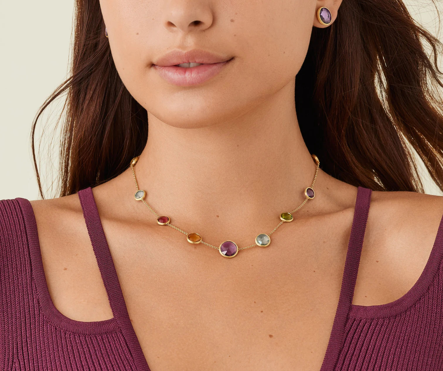 Marco Bicego® 'Jaipur' Yellow Gold Mixed Gemstone Necklace - Skeie's Jewelers