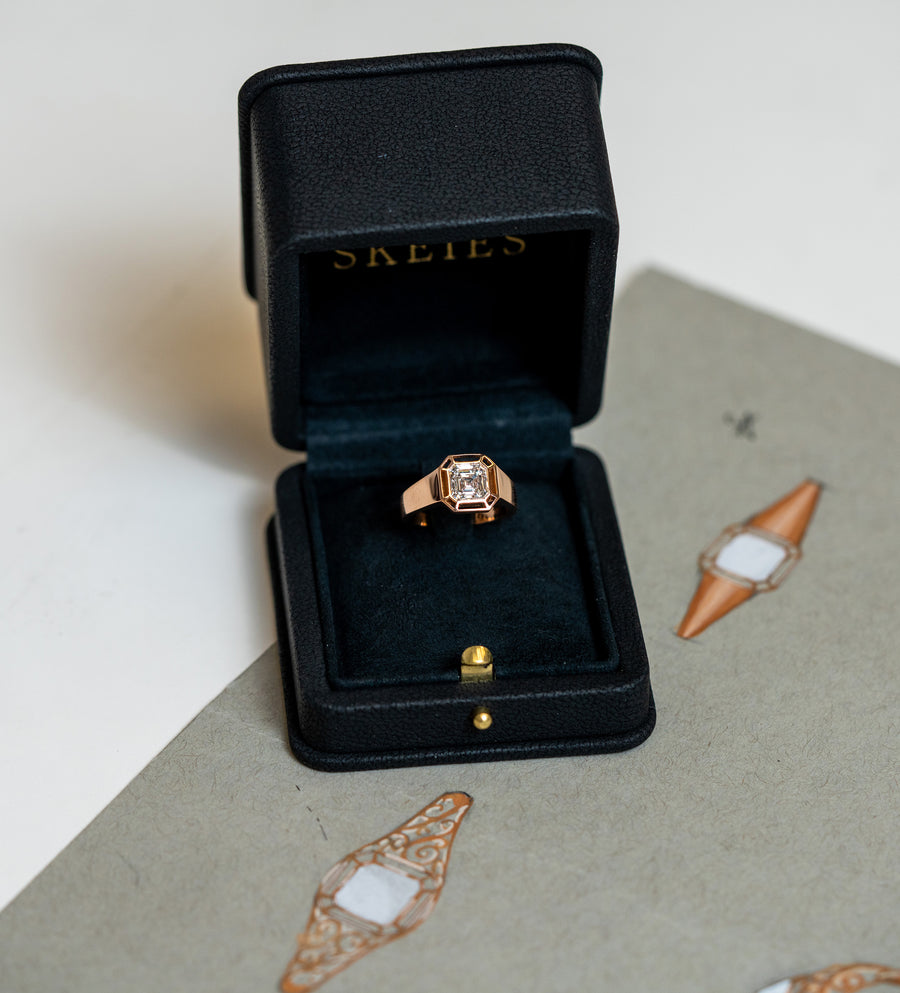 A custom ring made by Skeie's.