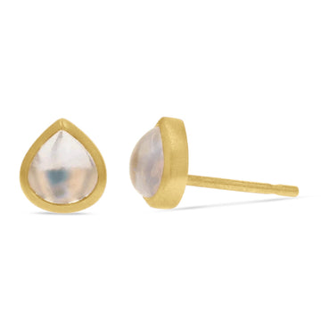 Pear-Shape Moonstone Bezel Studs