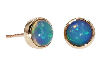 Opal Bezel Studs - Skeie's Jewelers