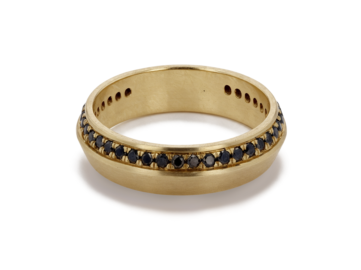 Logan James Urban 18K yellow gold black diamond ring 0.60ctw size 10 product view