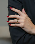 Logan James Urban black diamond gold ring on model hand lifestyle view