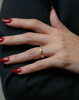 Logan James Urban yellow gold black diamond band styled on hand